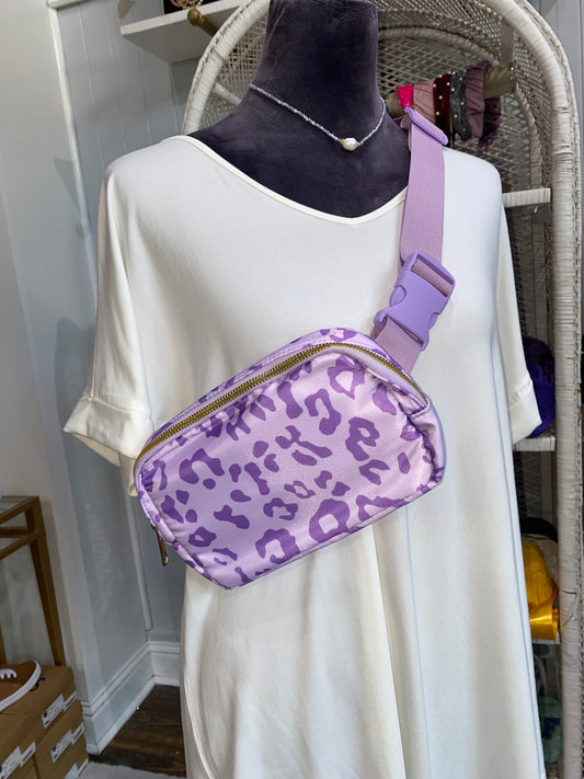 Purple Leopard Belt Bag