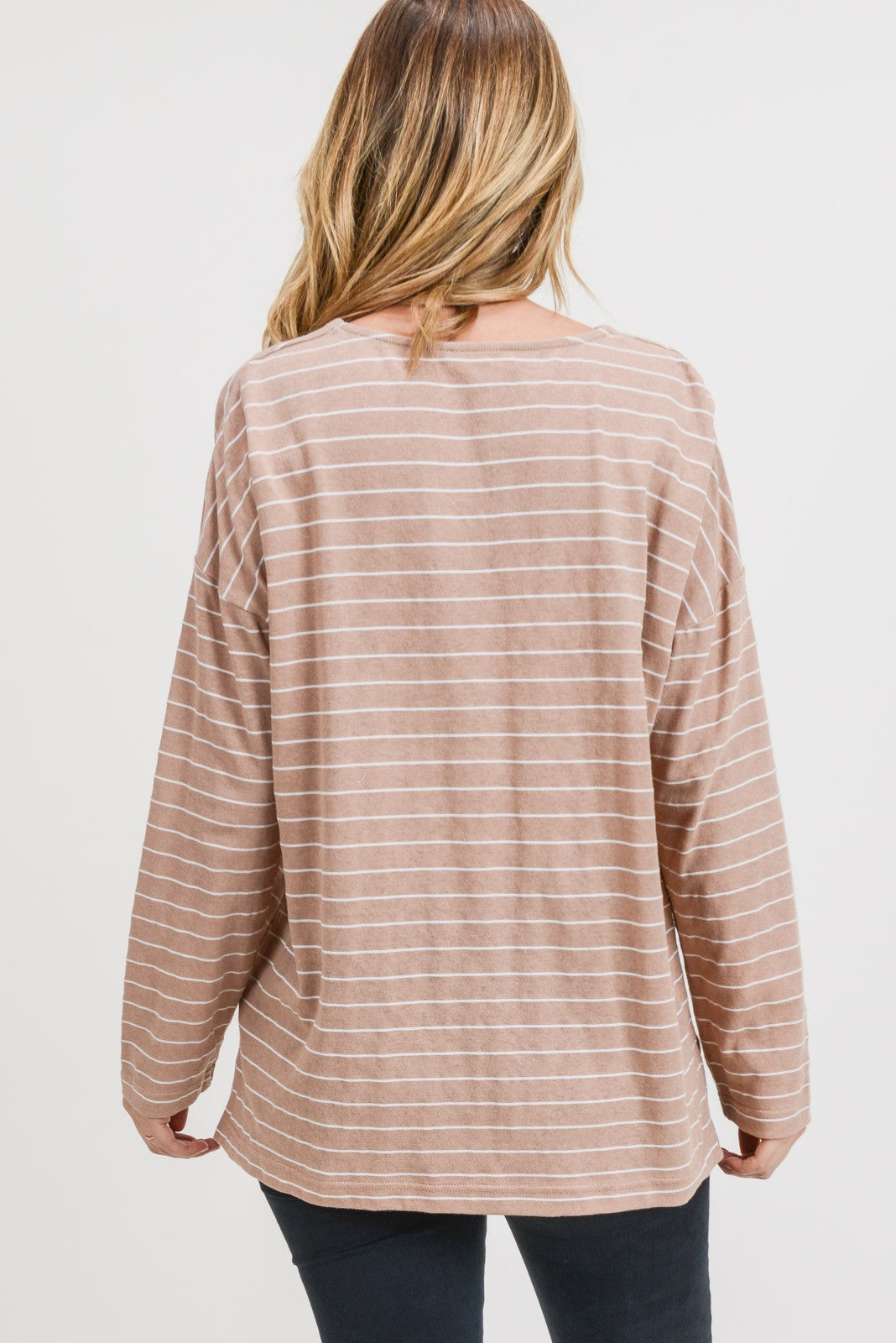 Simply Taupe Striped Top