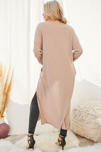 Waffle Knit Long Cardigan (Two Colors)