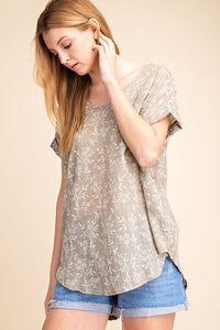 Short Sleeve Embroidery Top
