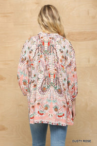 Paisley Placement Print Loose Top