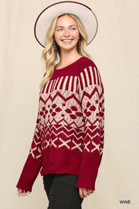 Fair Isle Knitted Sweater Top