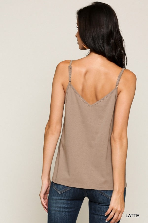 Eyelet Lace Detail Cami (Three Colors Available)